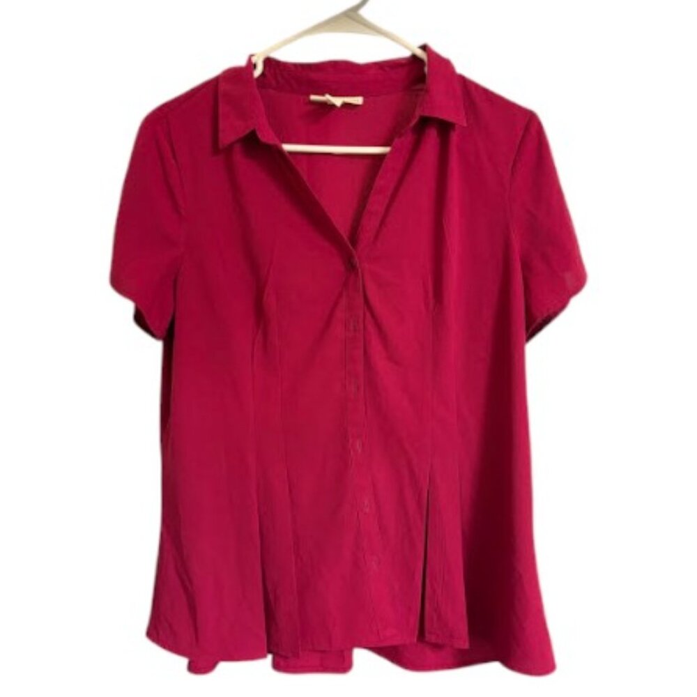 Dana Buchman Pink/Red Women's Button up Shirt - Size M